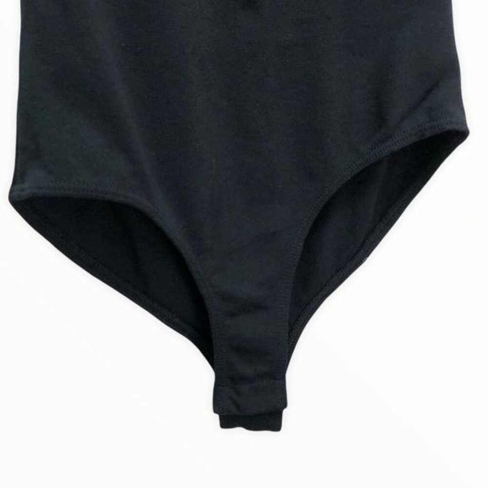 Lulus Powerhouse Sleeveless Bodysuit w/ Mock Neck Plunge V-neck - Black | XS - Picture 7 of 10